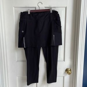 Black Athleta skirt/legging combo.